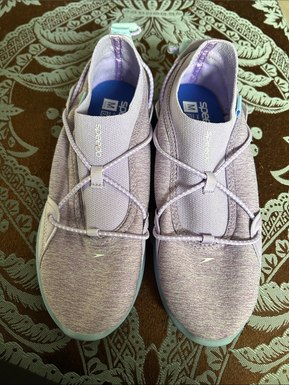 Speedo Kids Lavender Slip-On Water Shoes with Aqua Accents